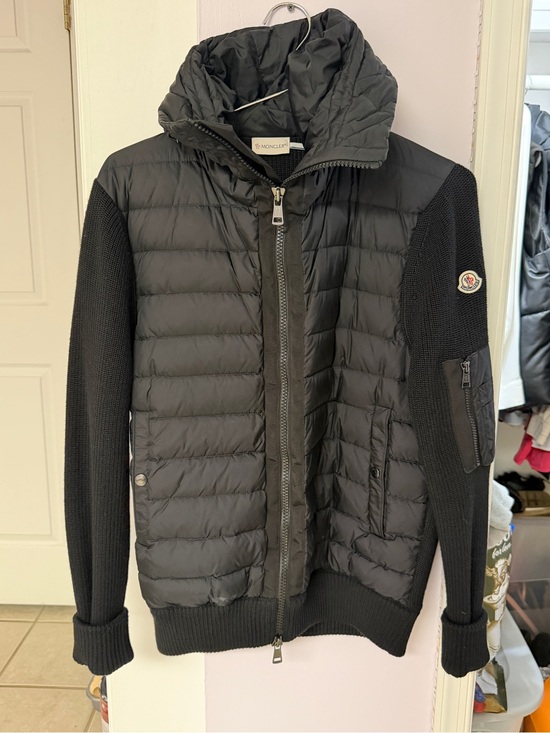 Moncler Other - Moncler Black Quilted Down & Knit Hooded Jacket